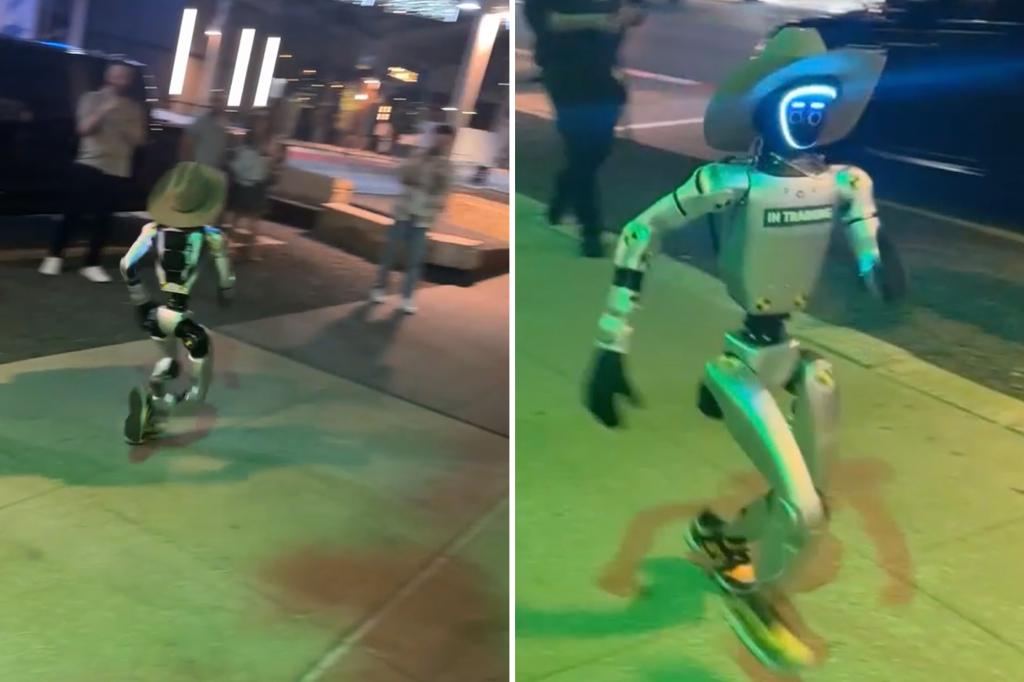Robot dressed in soft, cowboy hat called 'Jake the Rizzbot' Spits Gen Z and Gen Alpha Slang, leaving strangers Gobsmacked